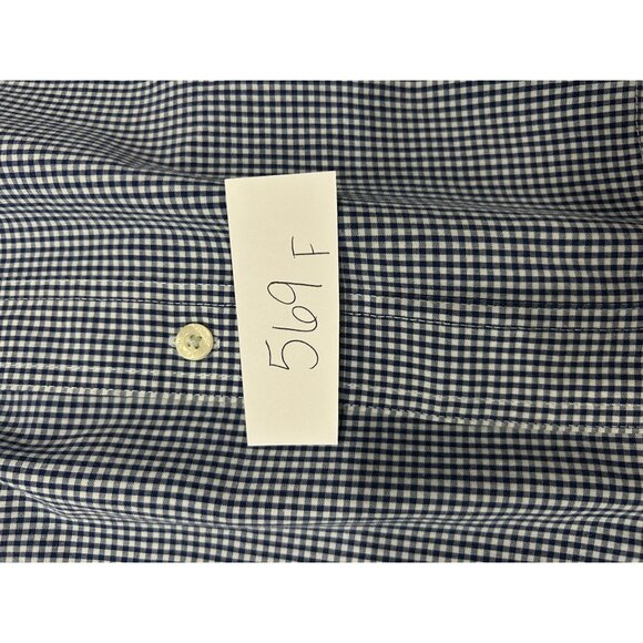 Chaps Mens Short Sleeve Button-Up Shirt Blue Gingham Check Sz XL - Picture 8 of 9